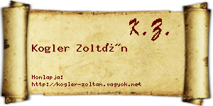 Kogler Zoltán névjegykártya