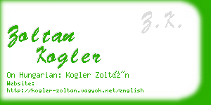 zoltan kogler business card